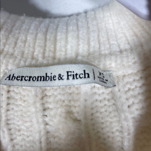 ABERCROMBIE AND FITCH WOMENS CREAM CABLE KNIT SWEATER MINI DRESS XS - Picture 3 of 5